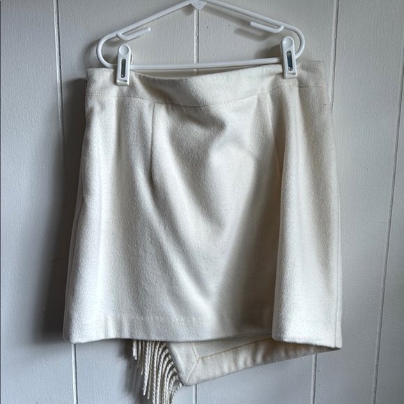 Milly Asymmetrical Ivory Fringe Skirt - Picture 3 of 5